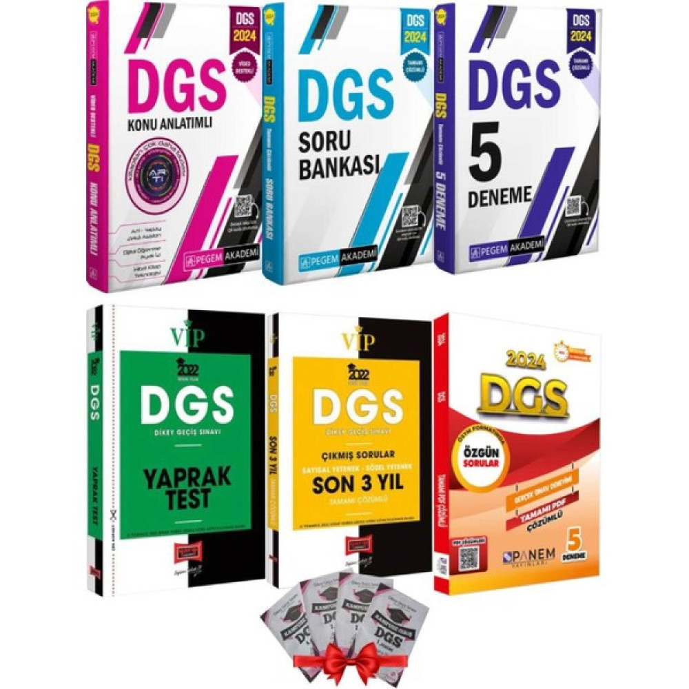 Pegem Akademi 2024 DGS Konu Anlatım + Soru BankasıDGS 5 Deneme + Yargı DGS Yaprak + Son 3 Yıl + DGS 5d + 4d DGS Fiyatı