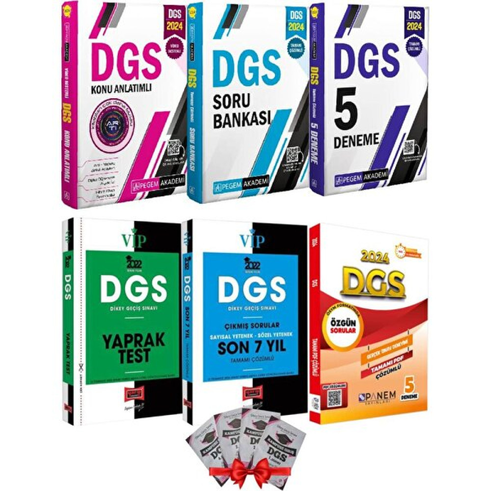 Pegem Akademi  2024 DGS Konu Anlatım + Soru BankasıDGS 5 Deneme + Yargı DGS Yaprak + Son 7 Yıl + DGS 5d + 4d DGS Fiyatı