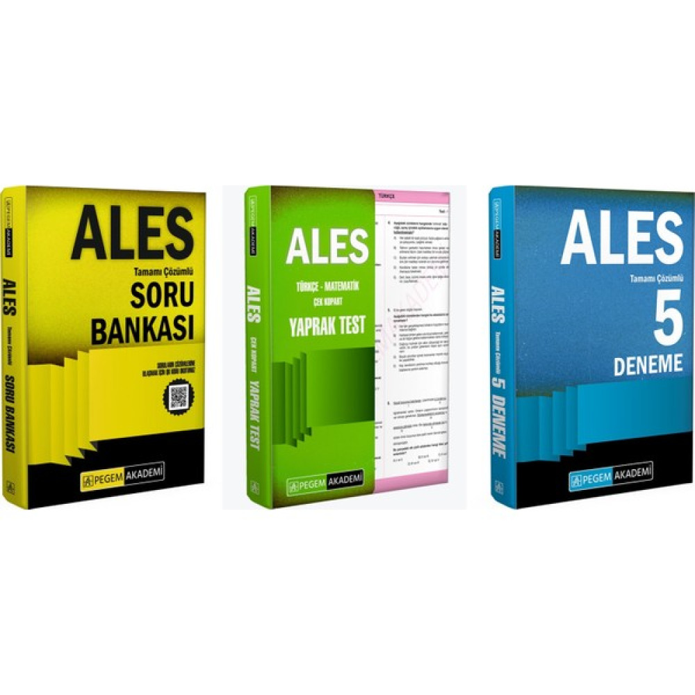 Pegem Akademi Yayıncılık 2024 Ales Qr Kodlu Soru Bankası-Yaprak Test-Deneme Full Set ALES Fiyatı