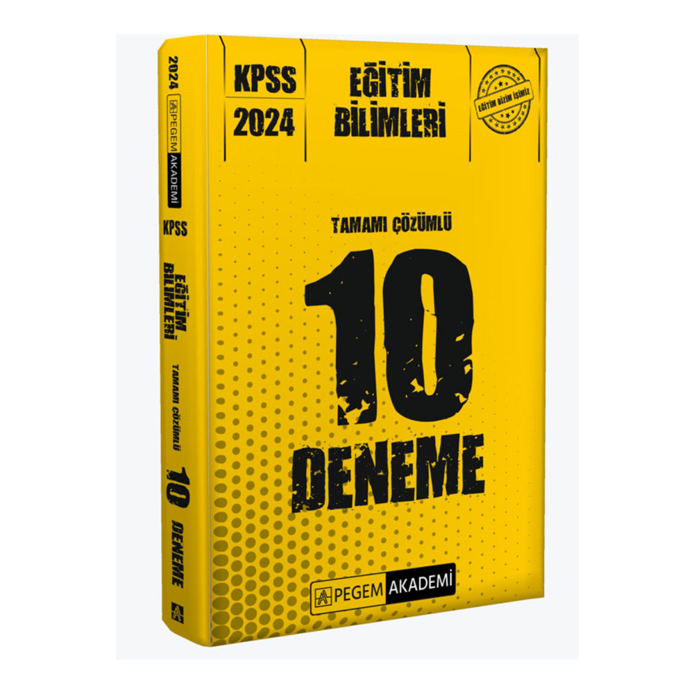 Pegem Akademi Yayıncılık 2024 KPSS Eğitim Bilimleri Tamamı Çözümlü 10 Deneme Ders Sınav Kitapları Fiyatı