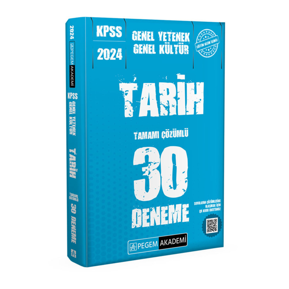 Pegem Akademi Yayıncılık 2024 KPSS Genel Kültür Genel Yetenek Tarih 30 Deneme Ders Sınav Kitapları Fiyatı