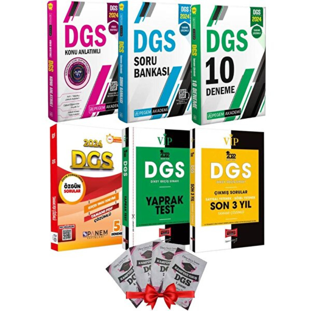 Pegem Akademi Yayıncılık 2024 Pegem Dgs Konu Anlatım+Pegem Soru Bankası+10 Deneme+Panem Dgs 5d+Yargı Yaprak+Son 3 Yıl+ DGS Fiyatı