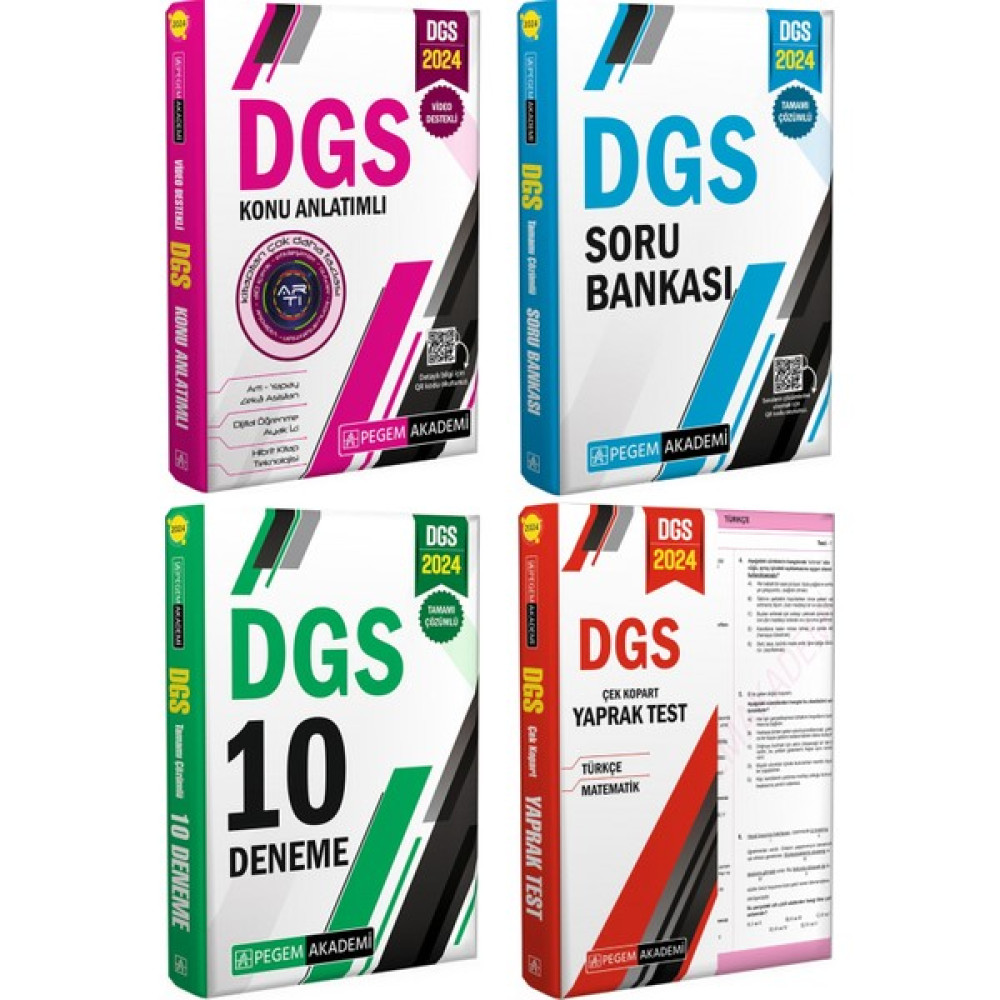 Pegem Akademi Yayıncılık Dgs 2024 Qr Kodlu Konu Anlatımı - Soru Bankası - Yaprak Test - Deneme Güncel Full Set DGS Fiyatı