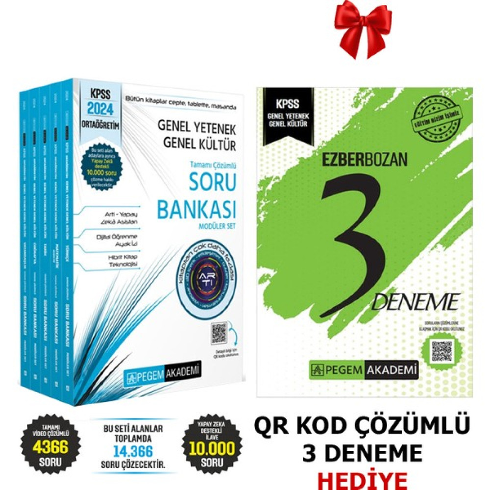 Pegem Akademi Yayıncılık Kpss 2024 Güncel (Genel Yetenek Genel Kültür) Ortaöğretim Lise Modüller Soru ve Deneme Set KPSS Fiyatı