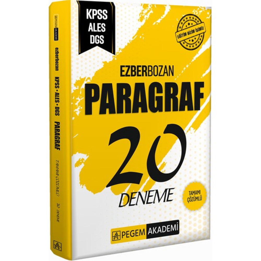 Pegem Akademi Yayıncılık KPSS ALES DGS Ezberbozan Paragraf 20 Deneme KPSS Fiyatı