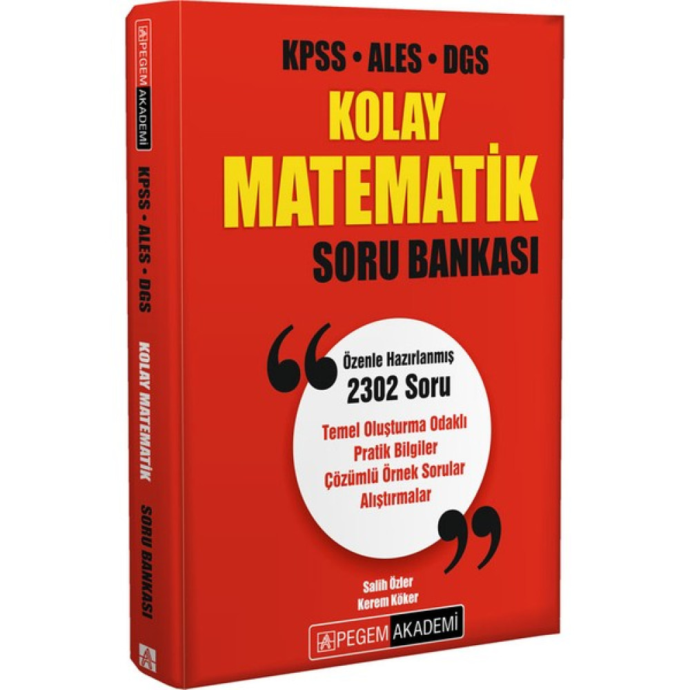 Pegem Akademi Yayıncılık KPSS ALES DGS Kolay Matematik Soru Bankası KPSS Fiyatı