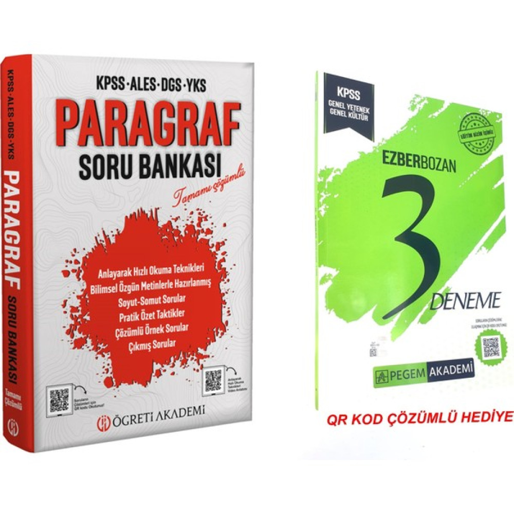 Pegem Akademi Yayıncılık - KPSS Kitapları Pegem Akademi Kpss 2024 Genel Yetenek Genel Kültür Ezberbozan Paragraf Soru+Deneme KPSS Fiyatı