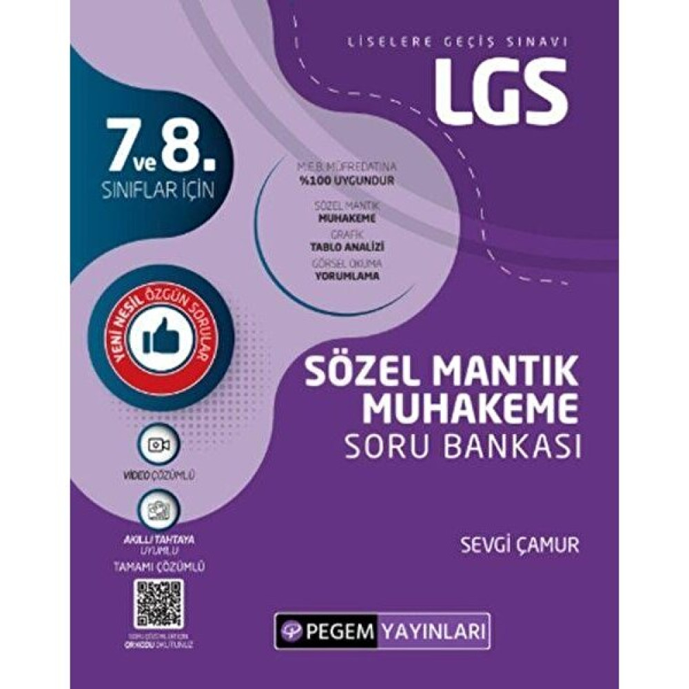 Pegem Akademi Yayıncılık Pegem Akademi 8. Sınıf LGS Sözel Mantık Muhakeme Soru Bankası Kaynak Kitapları Fiyatı