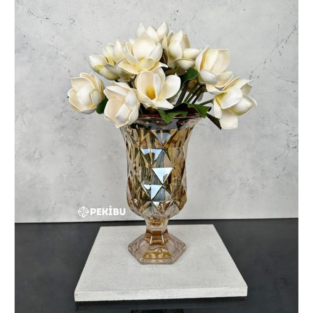 Peki Bu Ayaklı Prizma Cam Vazo Gold 28X18 cm Vazo Fiyatı