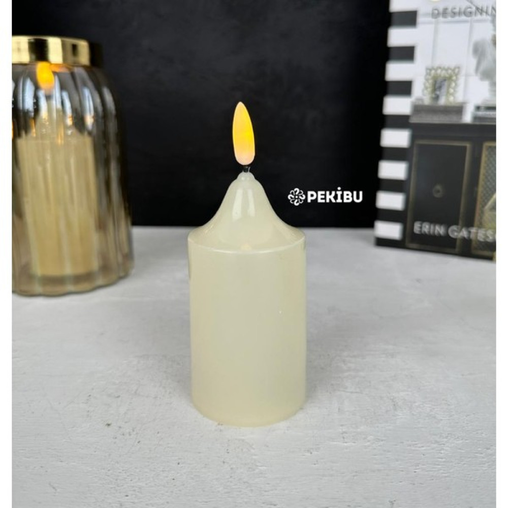 Peki Bu Pilli Doğal LED Mum 13X5 cm - Beyaz Dekoratif Mum Fiyatı