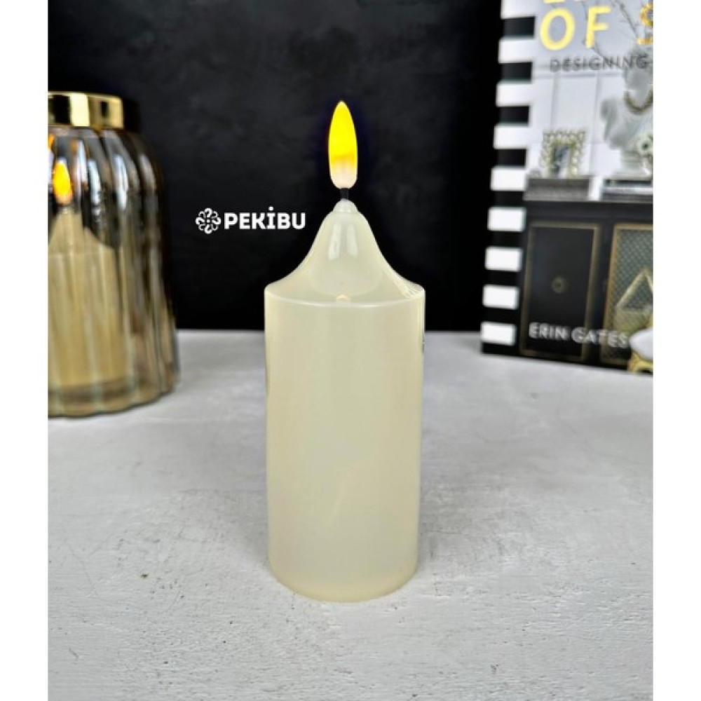 Peki Bu Pilli Doğal LED Mum 15X5 cm - Beyaz Dekoratif Mum Fiyatı