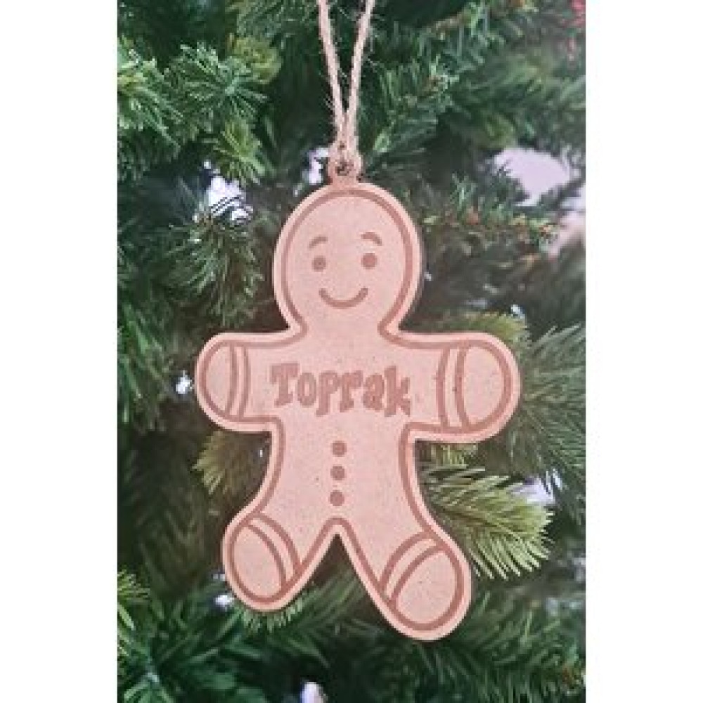Pekshop Ahşap İsme Özel Kurabiye Adam Gingerbread Şekilli Yılbaşı Ağaç Süsü Yaş Günü & Parti Fiyatı