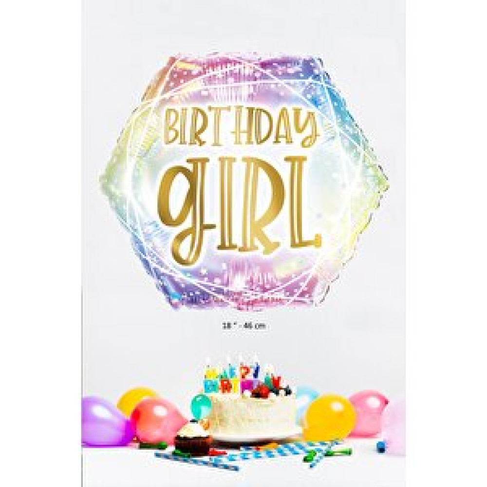 Pekshop Birthday Girl Yazılı Folyo Balon Doğum Günü Parti Balonu Yuvarlak Doğum Günü Kızı Balonu Yılbaşı Fiyatı