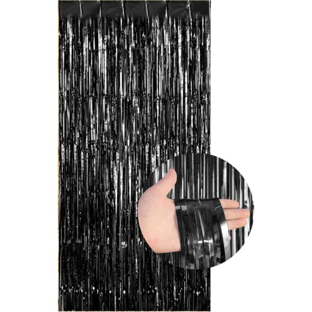 Pekshop Fon Perde Kapı Perdesi Siyah Renkli Arka Fon Süs Parti Fonu - 100 x 220 cm - Bakır Fon Perde Fiyatı