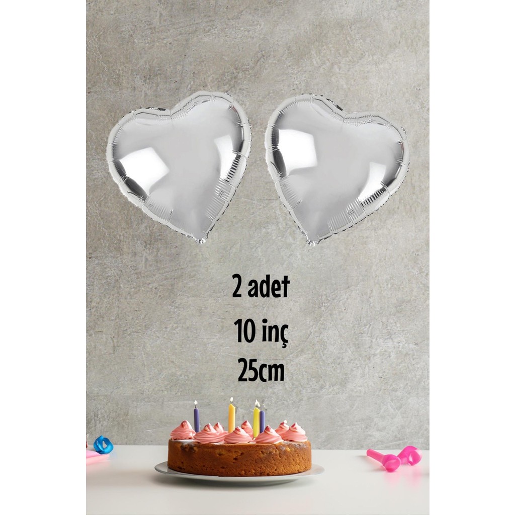 Pekshop Kalp Şekilli Gümüş Folyo Balon 10 Inc 25 cm 2 Adet SSD / Solid State Drive Fiyatı