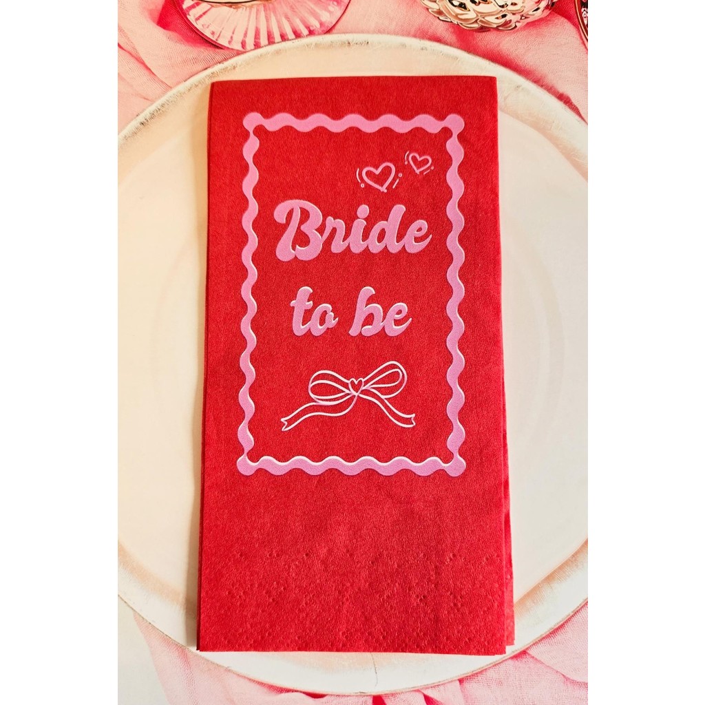Pekshop Kırmızı Pembe Fiyonk Konsept Kırmızı Bride Bekarlığa Veda Peçete 12LI Paket - Siyah Peçete Fiyatı
