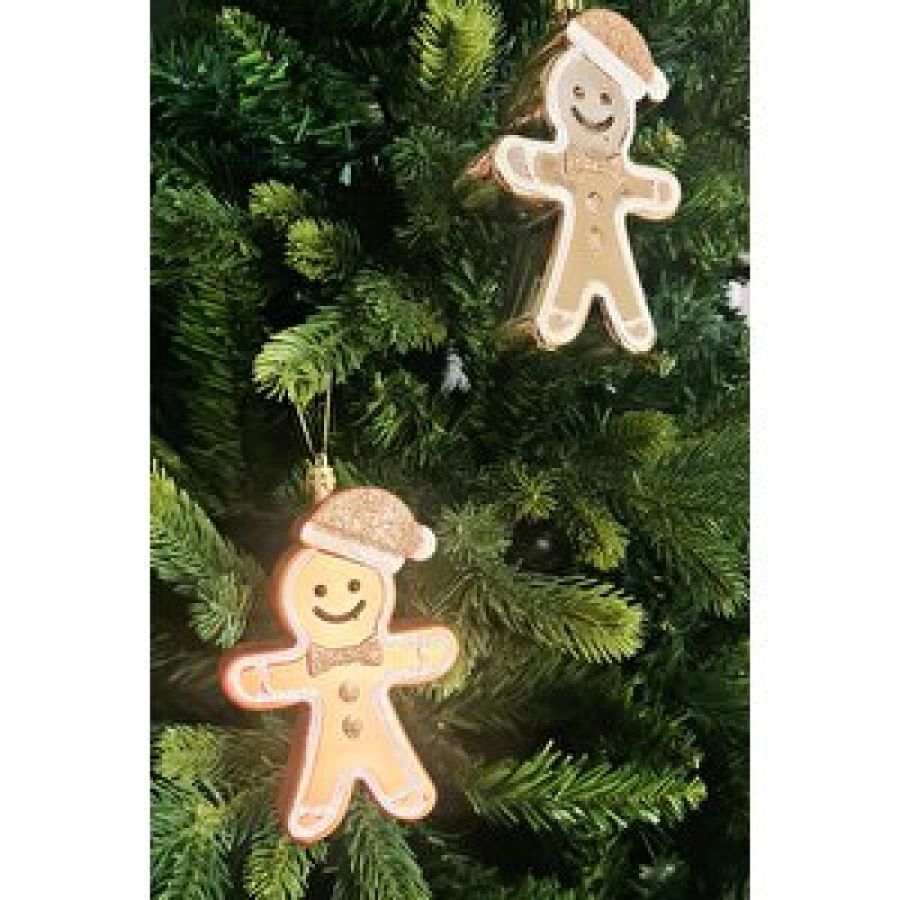 Pekshop Lüks Kurabiye Adam Gingerbread Gold Parlak Kalın Ağaç Süsleri 2 'li Yaş Günü & Parti Fiyatı