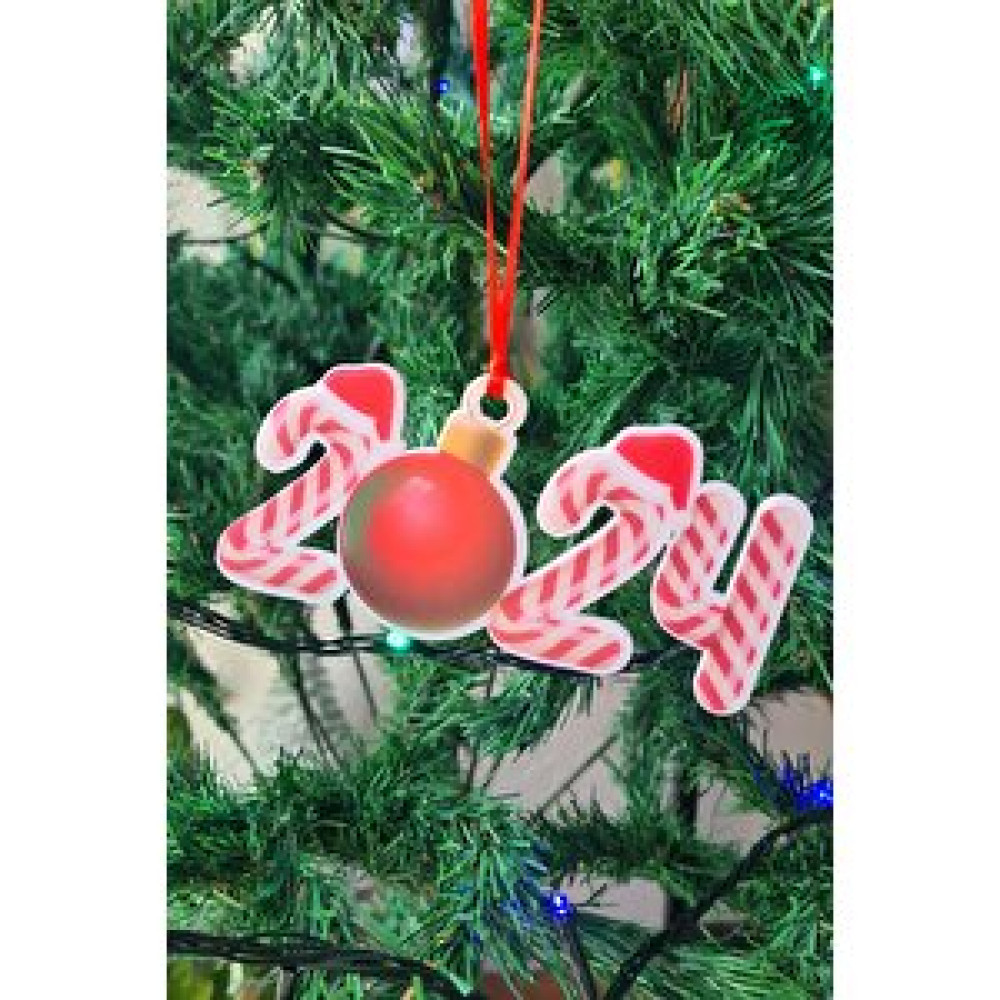 Pekshop Yılbaşı Ağacı Süsü Candy Cane 2024 Yazılı Yaş Günü & Parti Fiyatı