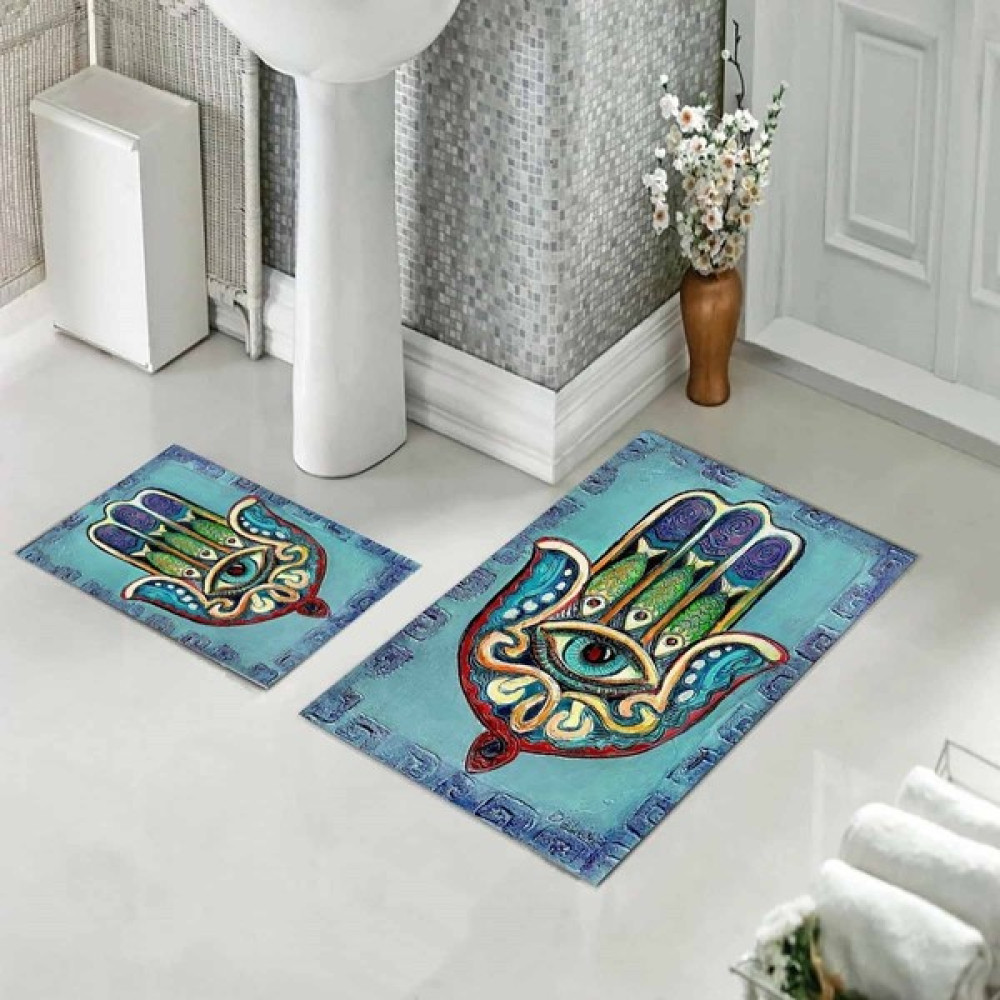 Pelangi Banyo Halısı Ikili Klozet Takımı Kaymaz Tabanlı (60 cm x 100 cm + 40 cm x 60 Cm) - 60 x 100 cm + 40 x 60 cm Klozet Takımı Fiyatı