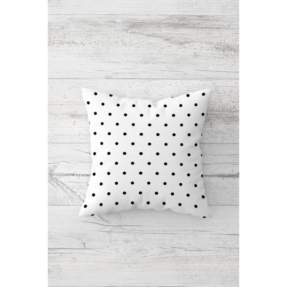 Pelangi Benekli Puantiyeli Çift Tarafı Baskılı Gizli Fermuarlı Yastık Kılıfı Kırlent Koltuk Yastık Kılıfı - 45 x 45 cm - Beyaz Kırlent / Mobilya Yastığı Fiyatı