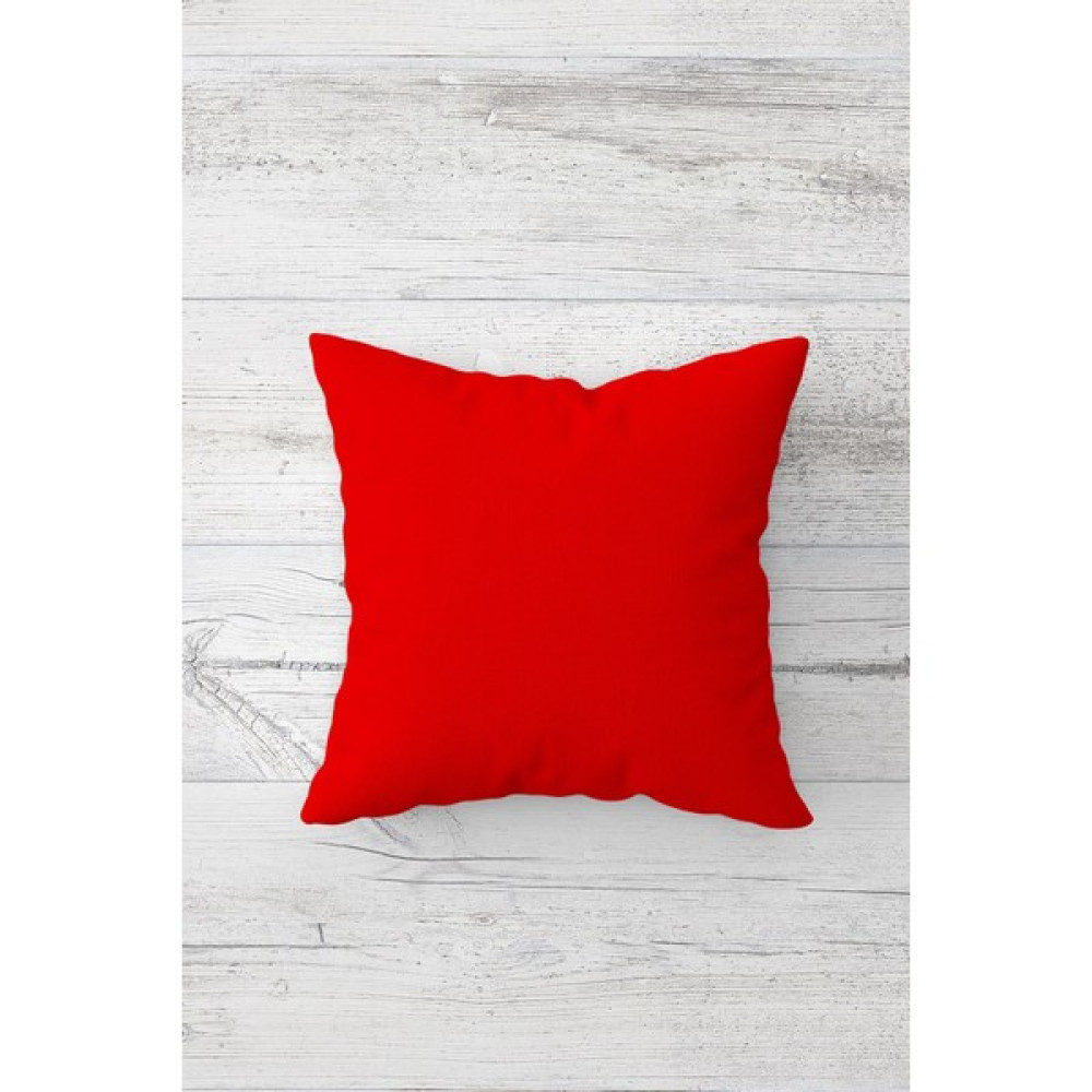 Pelangi Düz Renk Kırmızı Çift Tarafı Baskılı Gizli Fermuarlı Yastık Kılıfı Kırlent Koltuk Yastık Kılıfı - 45 x 45 cm Kırlent / Mobilya Yastığı Fiyatı