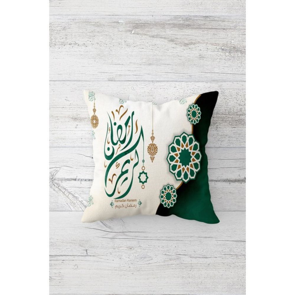Pelangi Ramadan Kareem Etnik Çift Tarafı Baskılı Gizli Fermuarlı Yastık Kılıfı Kırlent Koltuk Yastık Kılıfı - 45 x 45 cm - Yeşil Kırlent / Mobilya Yastığı Fiyatı