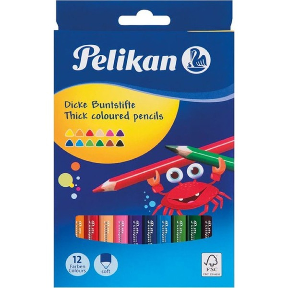 Pelikan Jumbo Üçgen Kuru Boya Kalemi 12li Kutu  P-724039 Kuru Boya Kalemi Fiyatı