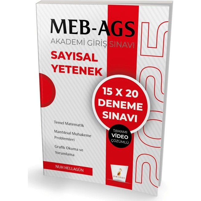 Pelikan Tıp Teknik Yayıncılık Meb / Ags Hazırlık Sayısal Yetenek 15x20 Tamamı Video Çözümlü Deneme Sınavı - Nuh Hellagün Eğitim Setleri Fiyatı