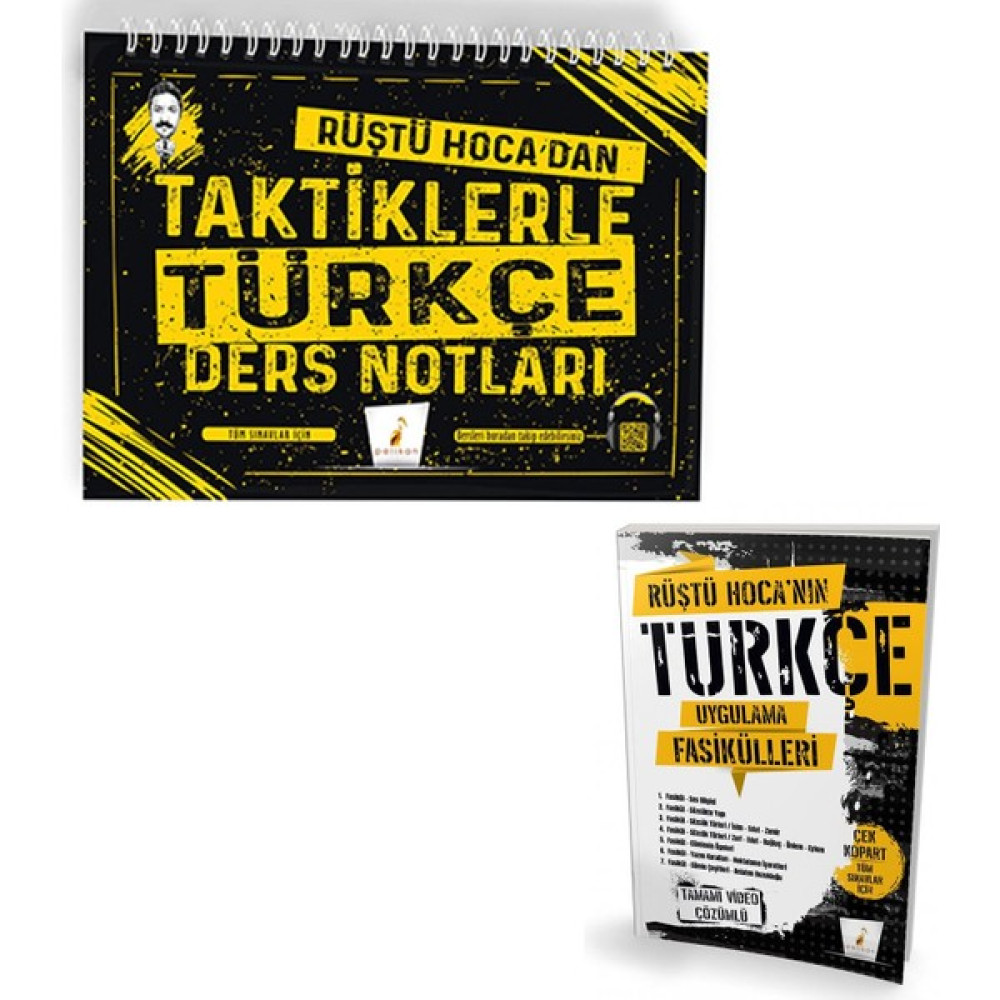 Pelikan Yayınları Rüştü Hoca'dan Taktiklerle Türkçe Ders Notları ve Uygulama Fasikülleri Tamamı Video Çözümlü Kaynak Kitapları Fiyatı