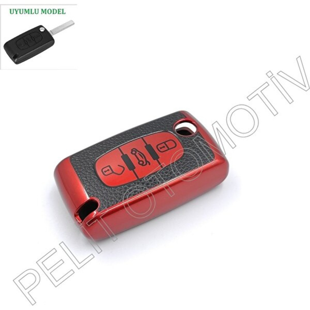 pelit oto Peugeot 207 307 308 407 607 Anahtar Kılıfı 3 Tuş Kırmızı Anahtarlık Fiyatı