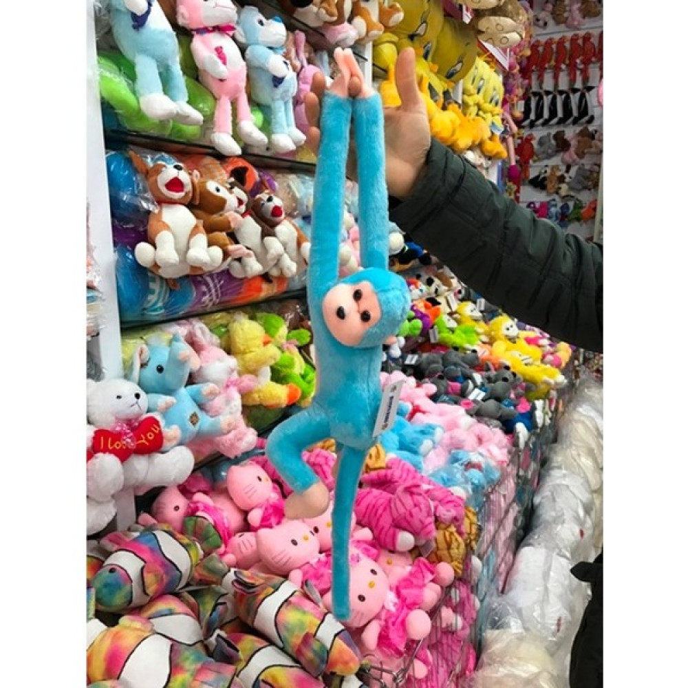 Peluşcu Baba 60 cm Sevimli Maymun Goril Mavi Renk Peluş Oyuncak Peluş Oyuncaklar Fiyatı