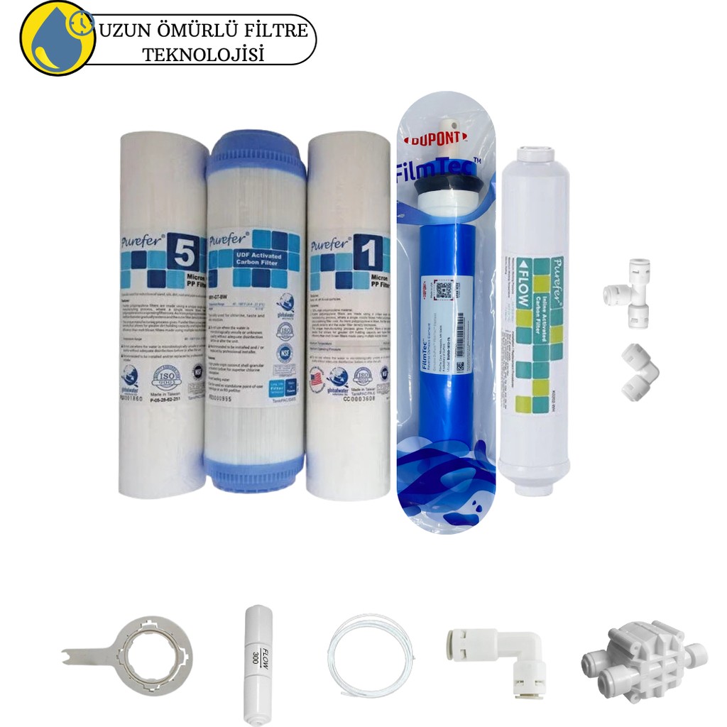 Pemax Water Solutions Purefer Açık Kasa Çift Sedimentli Sertifikalı 5li Filmtec Dupon Mebran 5li Diğer Fiyatı