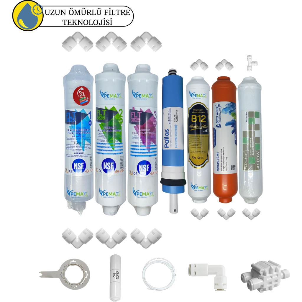 Pemax Water Solutions Pws Kapalı Kasa Su Arıtma Cihazı Uygun Sertifikalı 7lı Pallas Mebran Purefer+B12 Alkali+Mineral Set Su Arıtma Cihazı Fiyatı