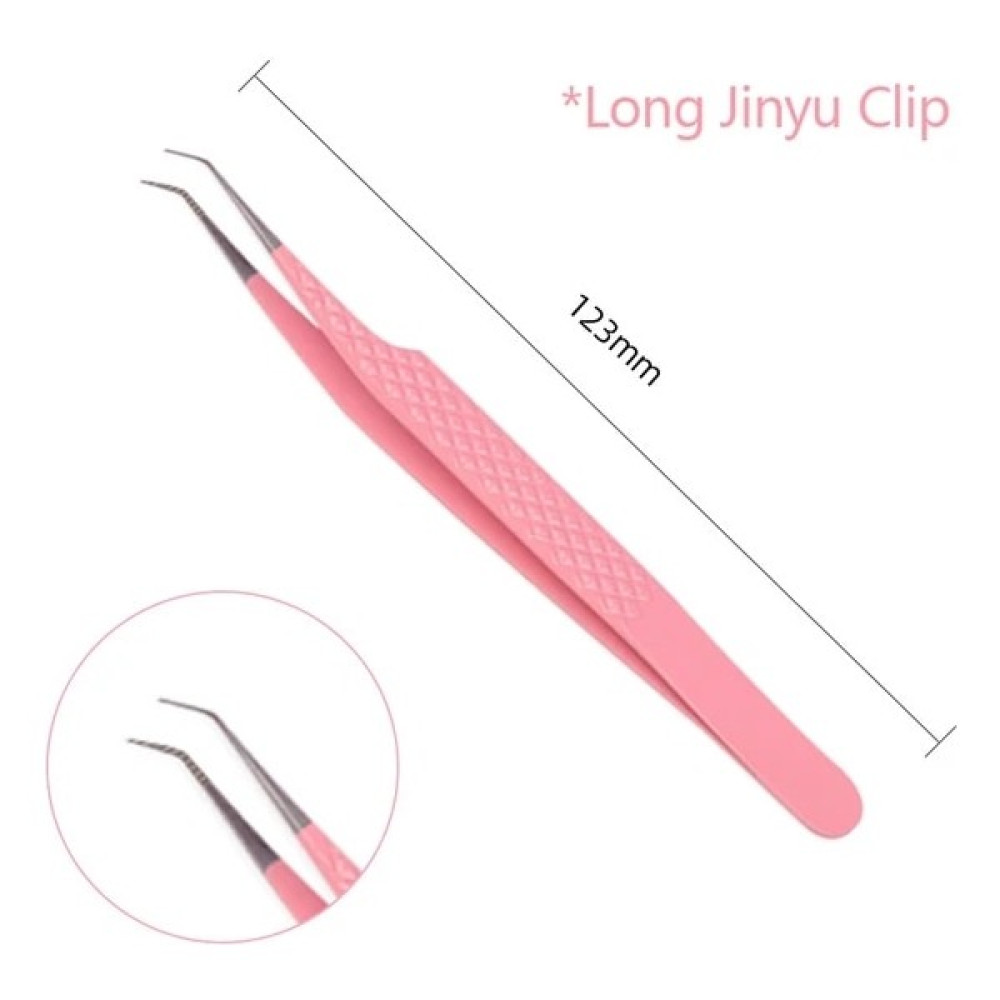 PEMBE-4A Sahte Kirpik Uzantıları Için Cımbız Fiber Ipuçları Bireysel Kavisli Şerit Kirpikler Kaş Saç Klip Maşa Tırnak Sanat Makyaj Aracı Logo (Yurt... Takma Kirpik Ürünleri Fiyatı