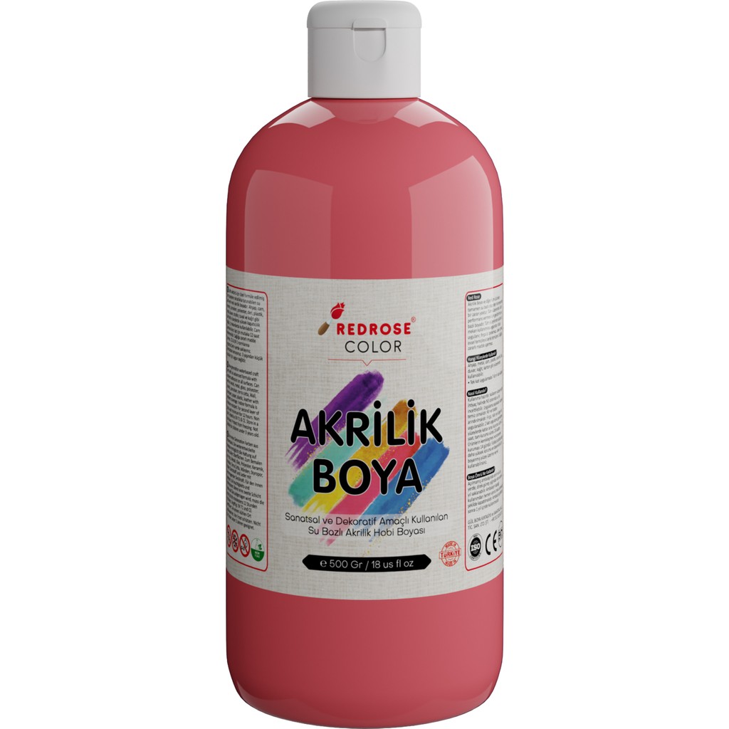 Pembe Akrilik Boya 500 gr Sanatsal, Dekoratif, Hobi Amaçlı, Canlı Renkler Akrilik Boya Fiyatı