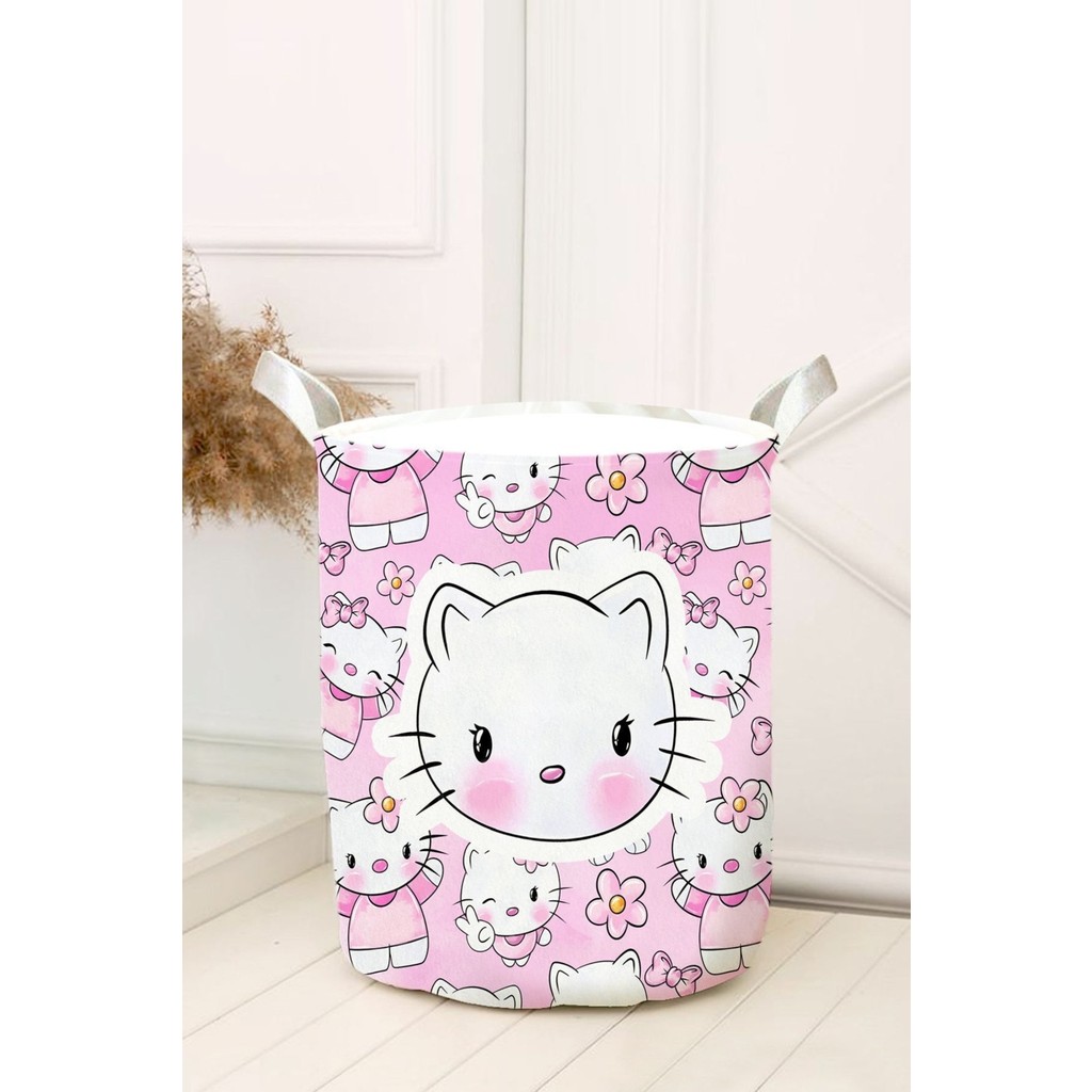 Pembe Hello Kitty Oyuncak Sepeti ve Oda Düzenleyici - Renkli Anne Bebek Oyuncak Fiyatı