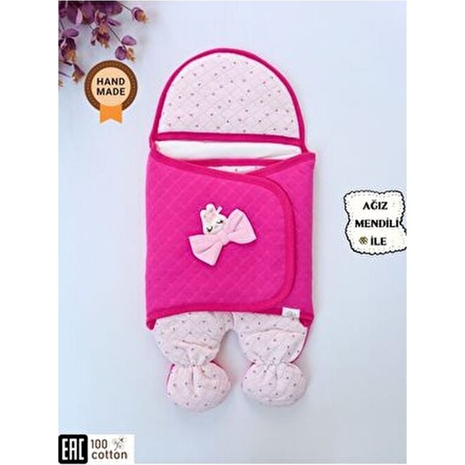 Pembe Kız Bebek Battaniyesi & Dış Kundak - %100 Pamuk Yenidoğan Ayaklı Uyku Tulumu - 75 x 40 cm Bebek Battaniyesi Fiyatı