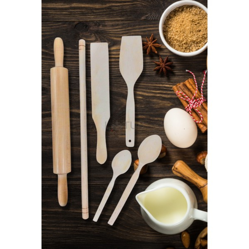 Pembe Lotus Oklava Merdane Tahta Kaşık Spatula 6 Lı Set Mutfak Gereçleri Fiyatı