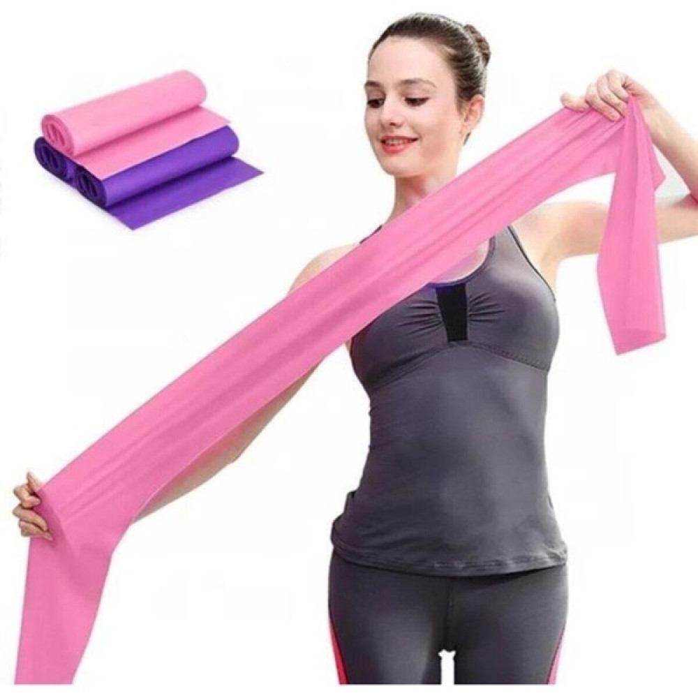Pembe Pilates Bandı Jimnastik Pilates Lastiği 120X15 cm Egzersiz Aerobik Bant 1 Adet Kondisyon Aletleri Fiyatı