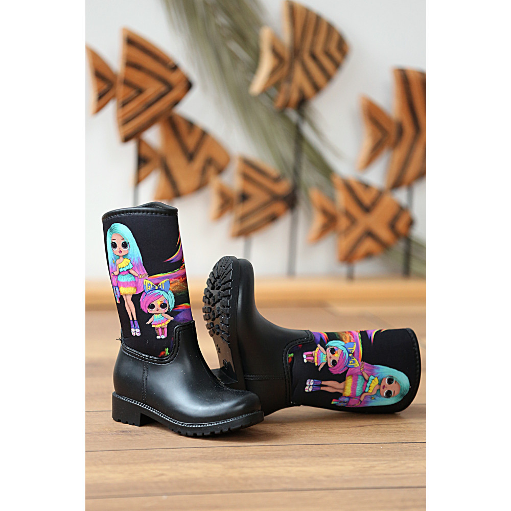 Pembe Potin Siyah Lol Bebek Peluşlu Su Geçirmeyen Kız Erkek Unisex Unisex Çocuk Yağmur Bot Çizmesi 35 Beden Kadın Botları Fiyatı