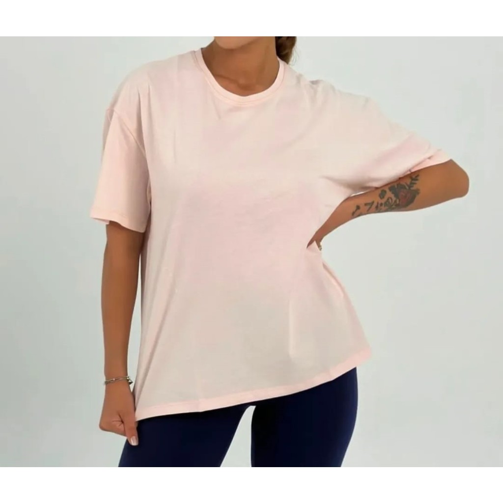 Pembe Yuvarlak Yaka Kısa Kollu Pamuklu Oversize T-Shirt Giyim & İç Giyim Fiyatı