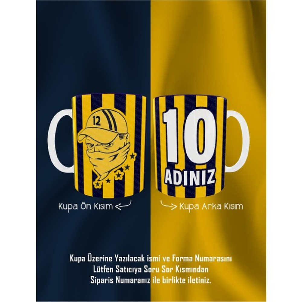 PembeCadde Porselen Kişiye Özel 12 Numara Taraftar Kupa Bardak Kupa Kahve Bardak Mug - Renkli Fincan / Bardak / Kahve Takımı Fiyatı