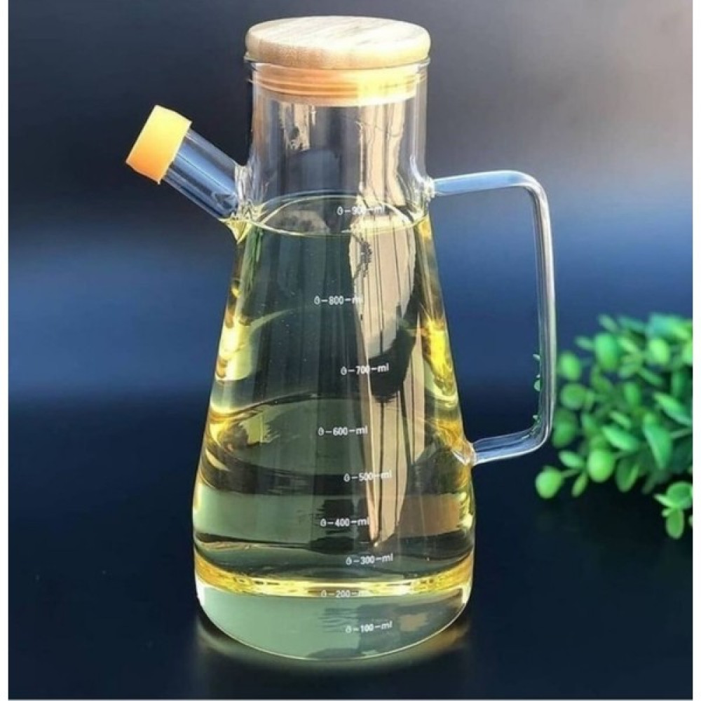 Pembeli 900ML Borosilikat Cam Bambu Kapaklı Yağdanlık Mutfak Gereçleri Fiyatı
