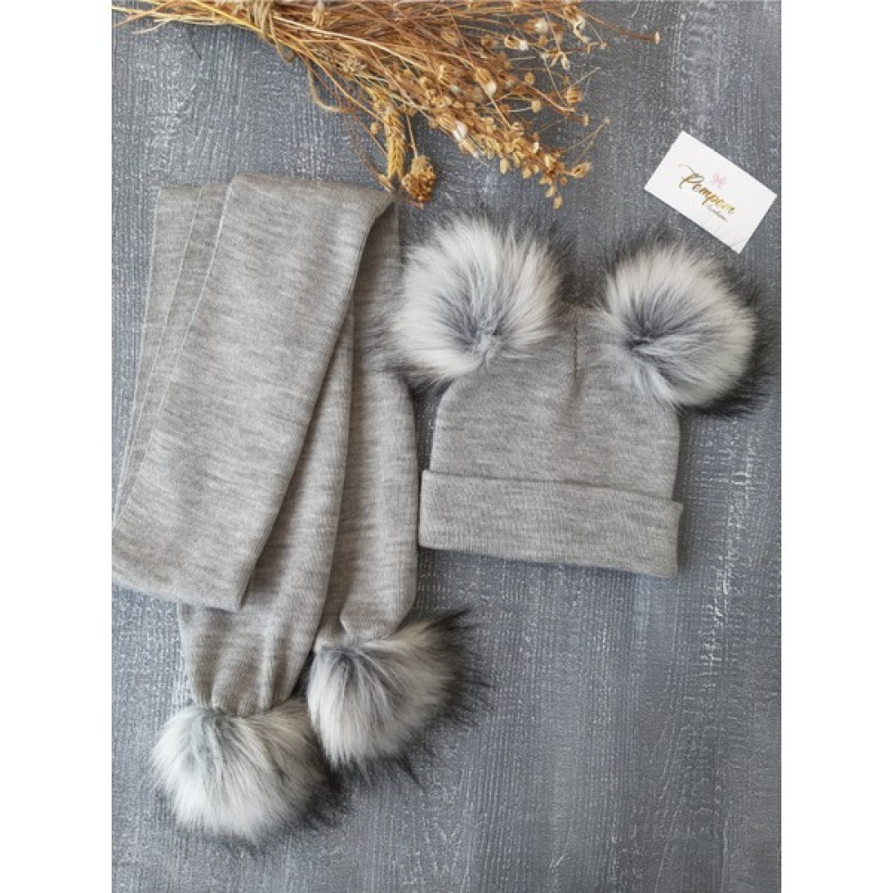 Pempem Bandana Kız Bebek Triko Ponponlu Atkı Bere Set Bebek Şapkası Fiyatı