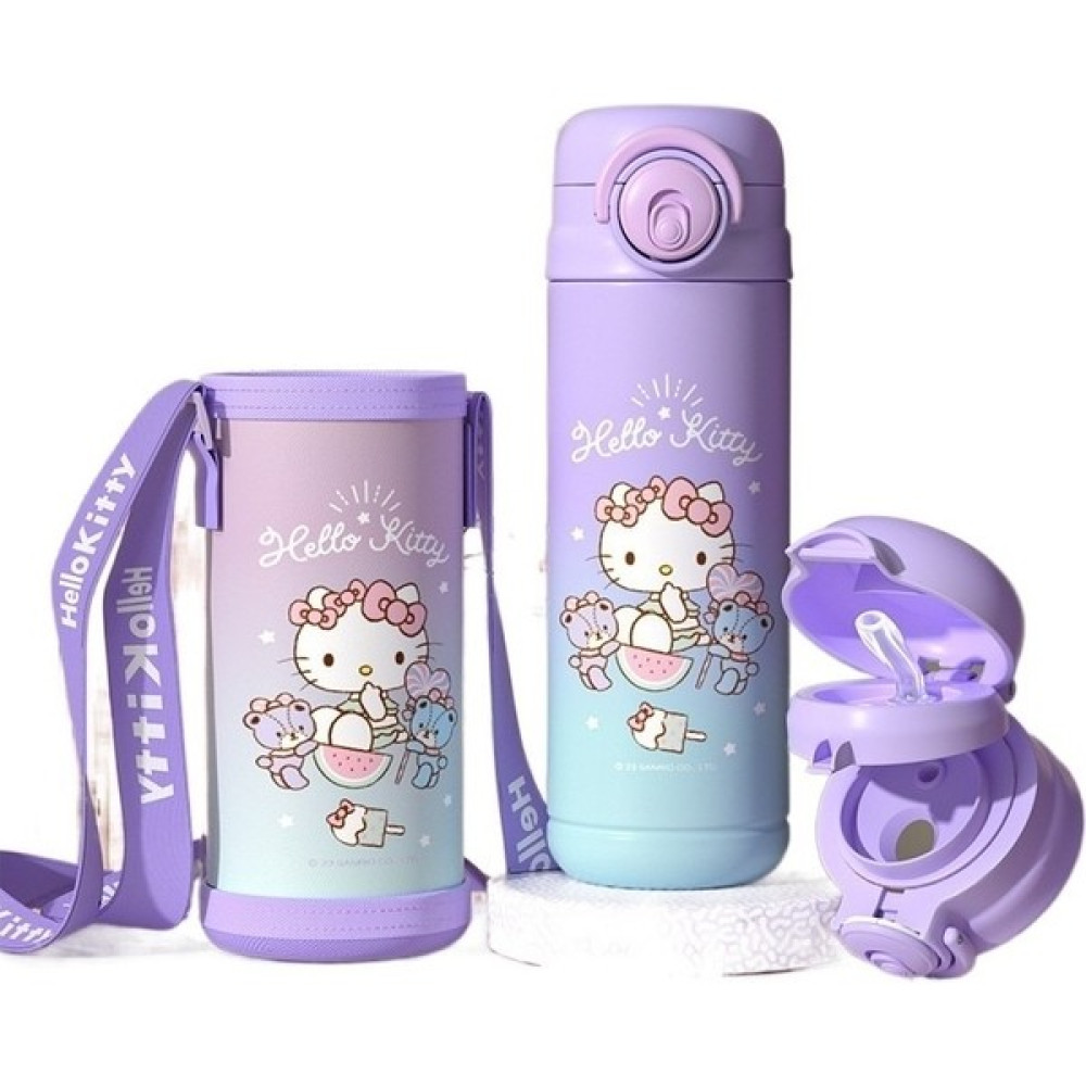 Pen Jiuyue Hello Kitty Çift Içki Çocuk Paslanmaz Çelik Kupa (Yurt Dışından) - Açık Mor Suluk Fiyatı
