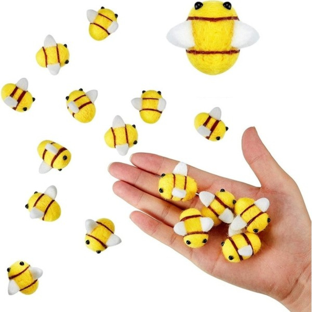 Pengfushop4 2021 Yeni Yün Keçe Bombus Arısı El Sanatları Dekor Topu Noel Giyim Çadır El Sanatları Için (Yurt Dışından) Eğitici Oyuncak Fiyatı