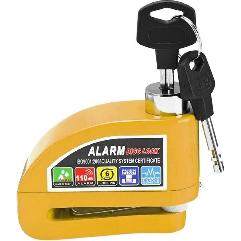Pengfushop5 Sarı Stil Motosiklet Scooter Disk Fren Kilidi Motor Bisiklet Hırsızlığa Karşı Tekerlek Disk Fren Kilidi Su Geçirmez Güvenlik Alarm Koru... Motorsiklet Aksesuarları Fiyatı