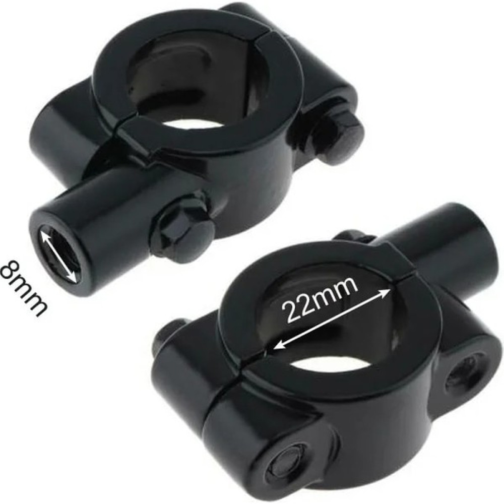 Pengfushop5 SIYAH-22MM-M8 Stili " Inç Gidon Konu Motosiklet Ayna Montaj Kelepçesi Dikiz Aynası Tutucu Adaptörü Gümüş Siyah (Yurt Dışından) Motorsiklet için Diğer Aksesuarlar Fiyatı
