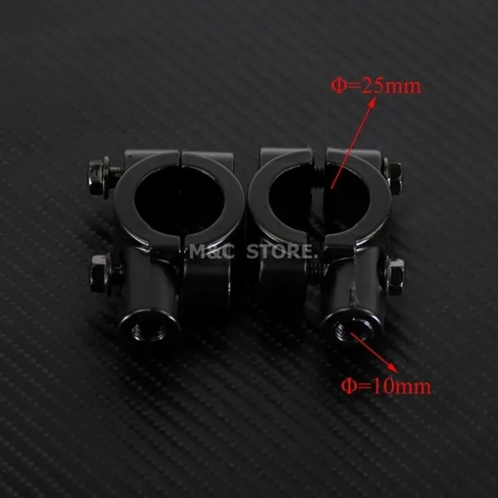 Pengfushop5 Siyah 25 mm 10 mm Stil Et Motosiklet Gidon Ayna Montaj Kelepçesi Dikiz Aynası Tutucu Braketi Siyah Gümüş (Yurt Dışından) Motorsiklet için Diğer Aksesuarlar Fiyatı