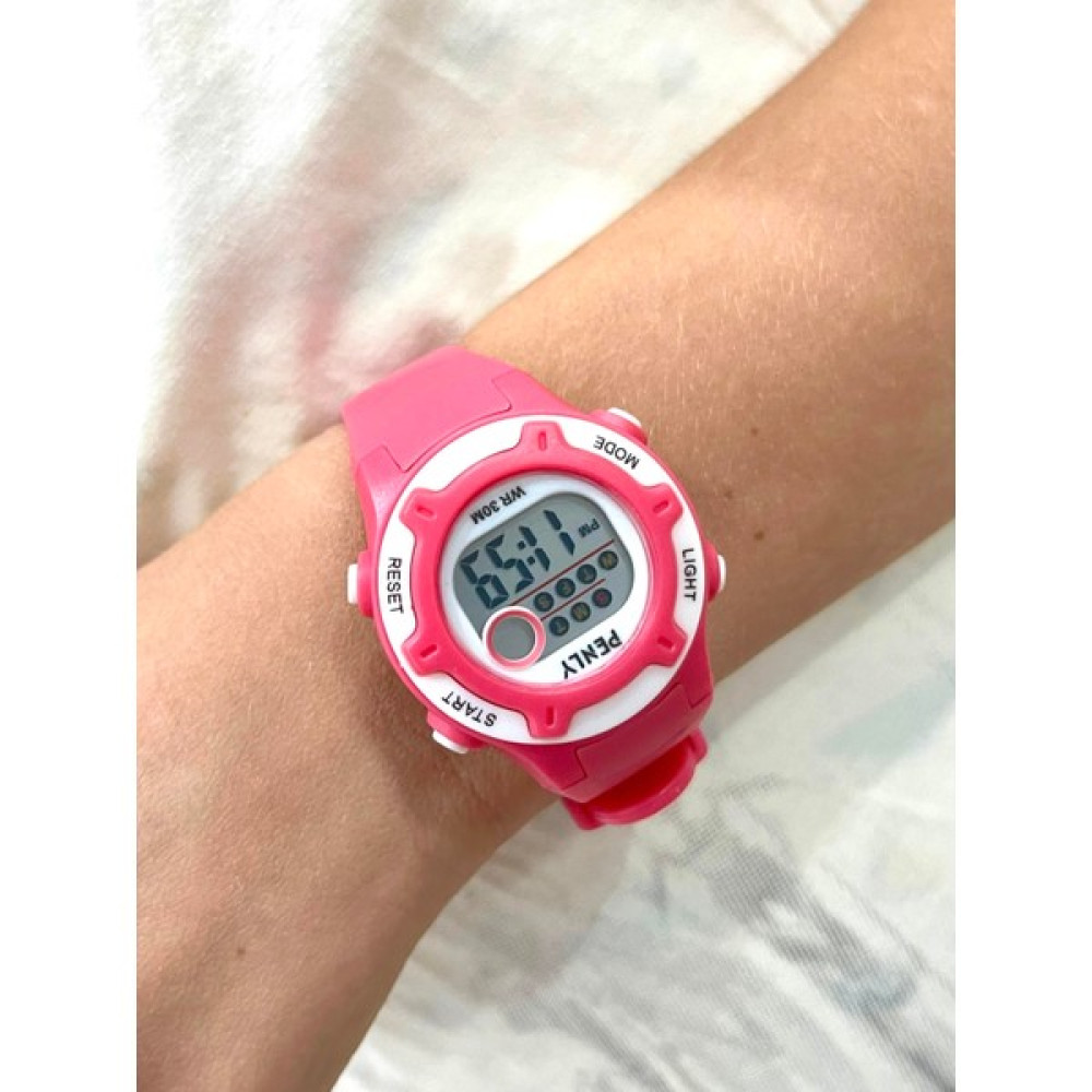 Penly 8203 Model Pembe +4 Renk Kronometre-Alarmlı 5ATM Su Geçirmez Dijital Çocuk Kol Saati - Beyaz - Siyah Kol Saatleri Fiyatı